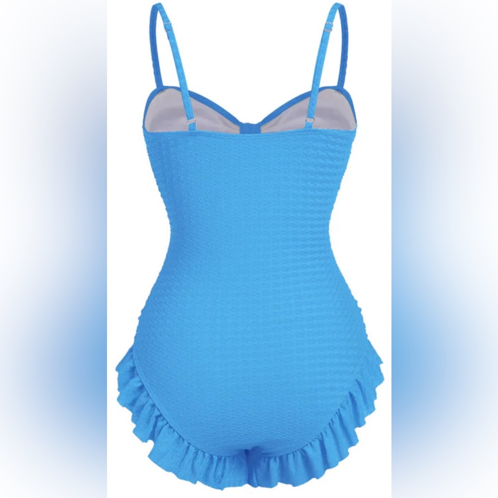 Vibrant Blue Textured Swimsuit
